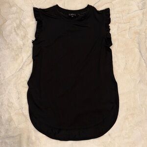 SSYS Black Ruffle Sleeveless Top